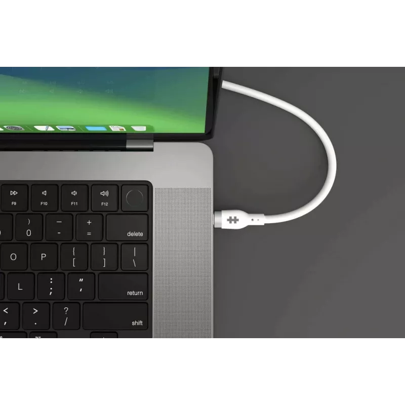 HYPER HyperJuice 240W silikónový USB-C na USB-C kábel (0,9 m/1 m) - biely
