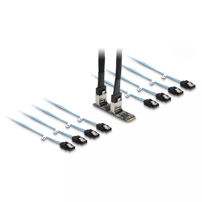 DeLOCK konvertor M.2 2280 Key B+M konektor samec na 8 x SATA