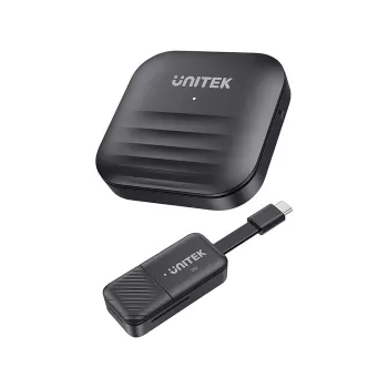 AV extender Unitek V1184A01 — AV vysielač a prijímač, 1920×1080, až do 50 m, USB-C, HDMI/USB kábel v balení