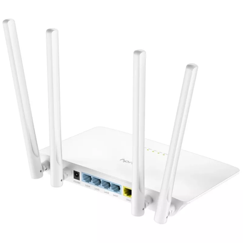 Stolový router Cudy WR1200 Dualband Wi‑Fi 5 (802.11ac) 867 Mbit/s, 4x RJ‑45 LAN, biely