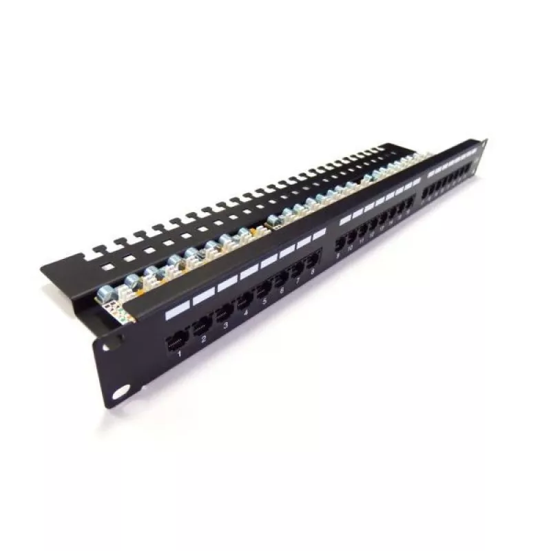 Digitus Professional DN-91624U 19-palcový patch panel, 24x RJ45, Cat 6, netienený, LSA, 1U, čierny