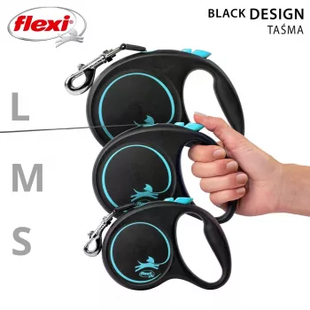 Flexi Automatic Leine čierny dizajn S 5 m, modrá
