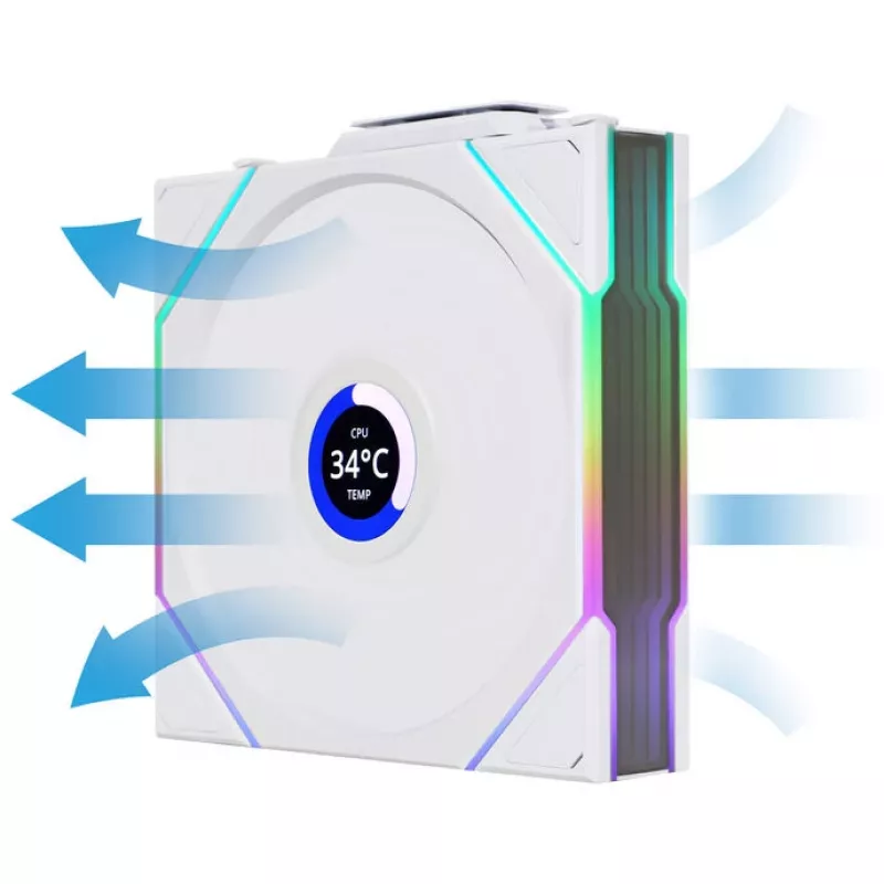 120 mm ARGB PWM Wireless LCD ventilátor do skrine Lian Li UNI FAN TL s LCD displejom