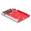 DeLOCK 2,5-palcový konvertor U.3 SFF-8639 na M.2 NVMe Key M 7 mm červený