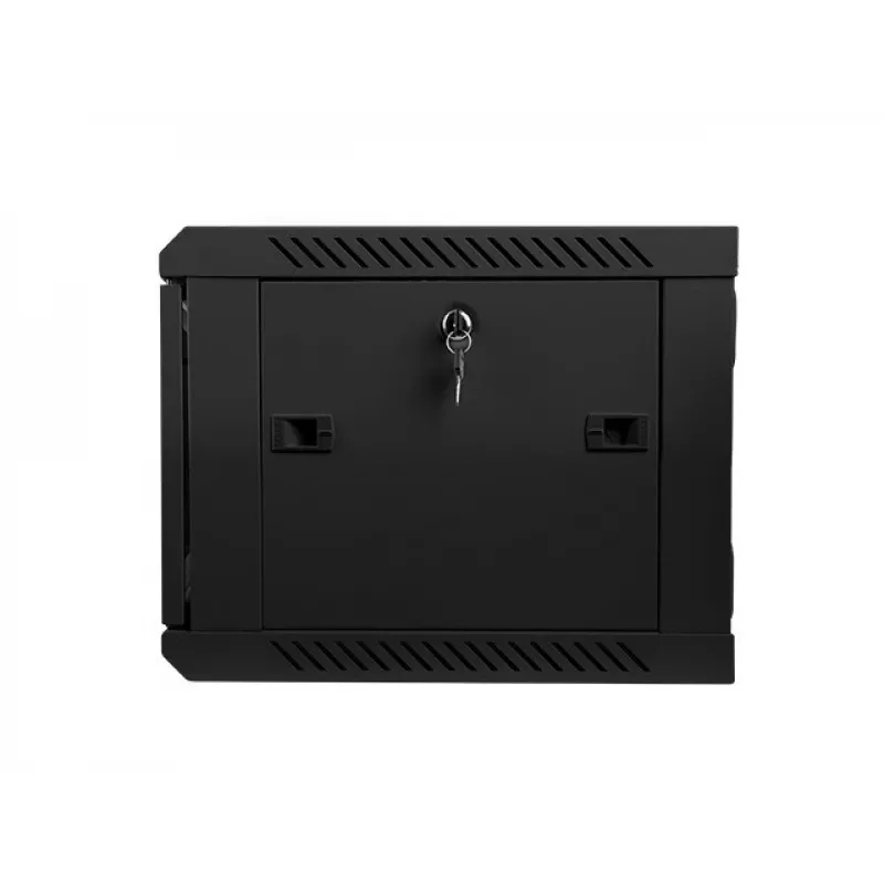 Lanberg WF01-6406-10B 19-palcová nástenná rackovská skriňa, 6U, 600x450x368 mm, sklenené dvere, 60 kg, čierna