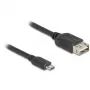 DeLOCK 81518 USB kábel USB 2.0 1 m Micro-USB B USB A čierny