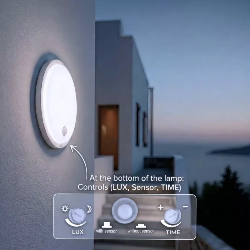 LED lampa s PIR senzorom MACLEAN MCE525 W — LED vonkajšie svietidlo s pohybovým senzorom