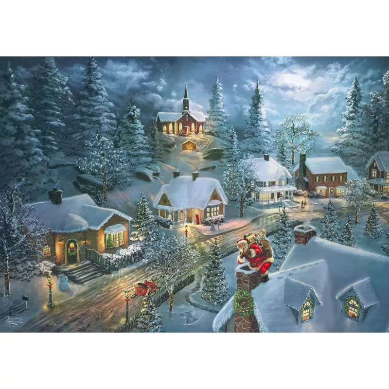 Puzzle Schmidt Spiele Thomas Kinkade Studios „Santa's Silent Night“ 1000 dielikov