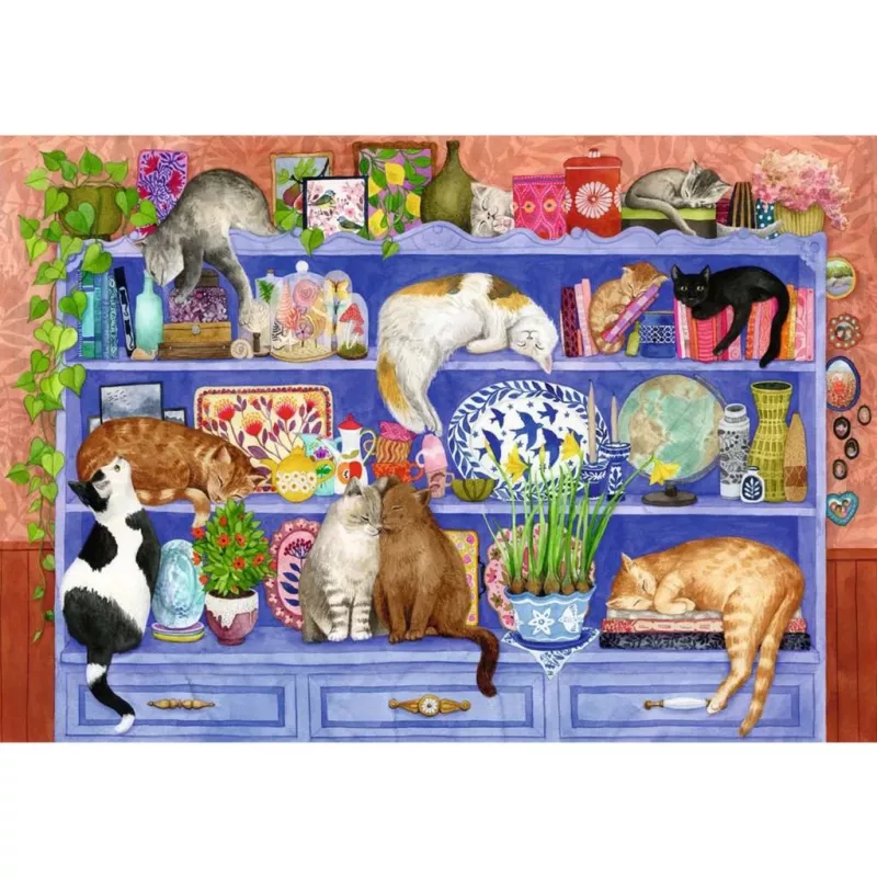 Puzzle Ravensburger Feel Well & Puzzle Cats on the Shelf – 200 dielikov