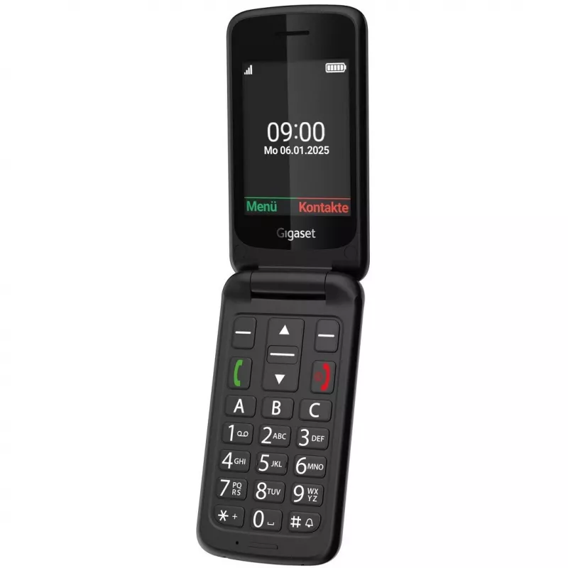 Gigaset GL595 telefón pre seniorov 7,11 cm (2,8 palca) Dual SIM, tlačidlo SOS, odolný voči striekajúcej vode a prachu, 32 MB RAM, slot microSD, čierny