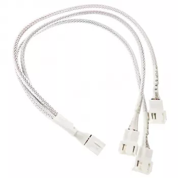 Y-kábel pre PWM ventilátory Kolink PGW-AC-KOL-160, 35 cm, biely opletený, PWM konektor 1 na 2