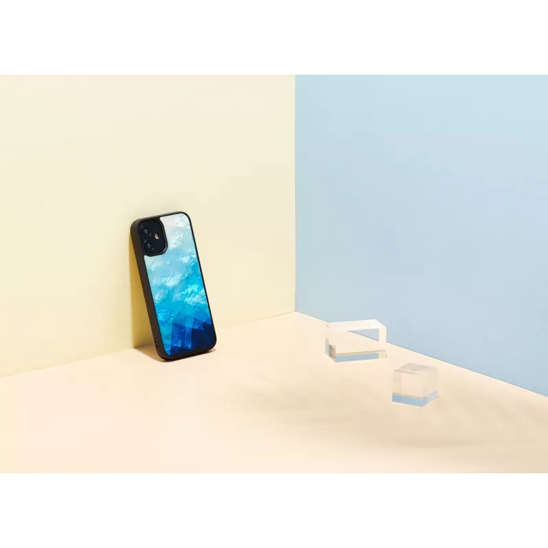 Ochranné puzdro iKins pre Apple iPhone 12 mini — modré jazero s čiernymi akcentmi