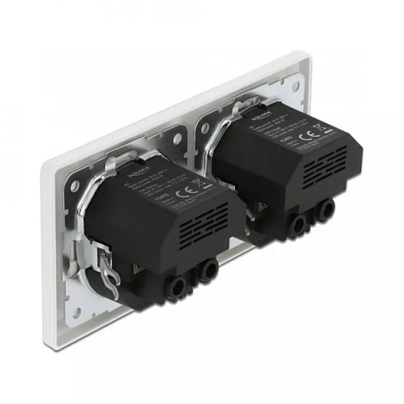 Nástenná zásuvka DeLOCK 2-násobná so 4 USB portmi 2 x 2,8 A