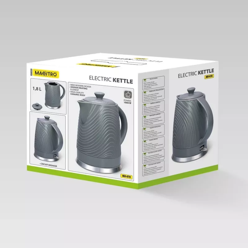 Rýchlovarná kanvica Maestro MR-078, objem 1,8 L, sivá