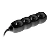 Tracer PowerCord predlžovací kábel, 4 zásuvky, 3 m, čierny
