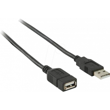 Nedis USB kábel | USB 2.0 | USB-A konektor samec | USB-A konektor samica - 480 Mbps | poniklovaný | 2,00 m | okrúhly | PVC | čierny | box