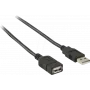 Nedis USB kábel | USB 2.0 | USB-A konektor samec | USB-A konektor samica - 480 Mbps | poniklovaný | 2,00 m | okrúhly | PVC | čierny | box