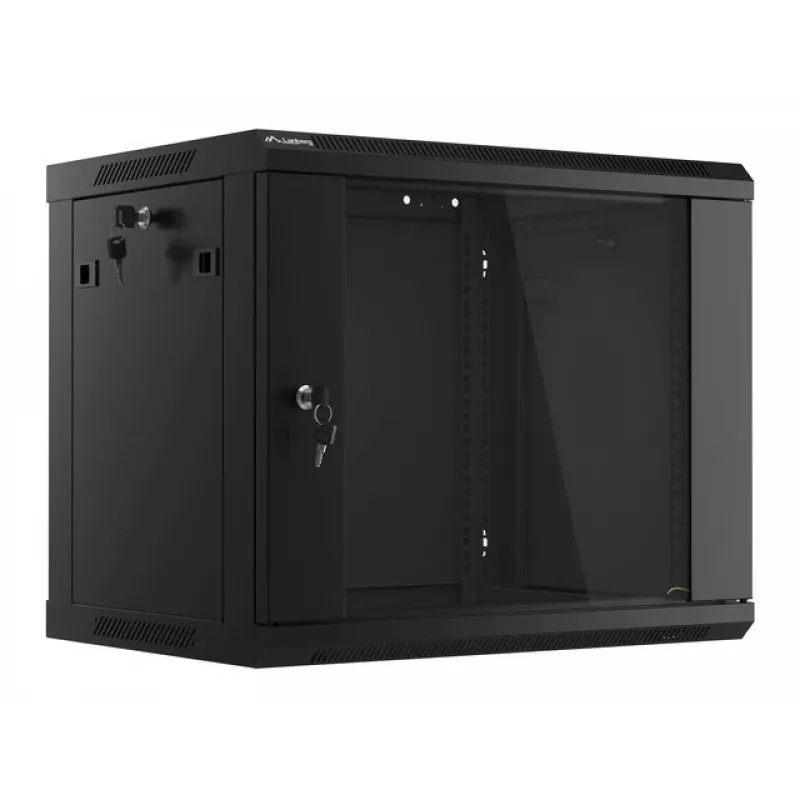 Nástenný rack LANBERG 9U (600×450×507 mm) IP20, max. zaťaženie 60 kg, čierny