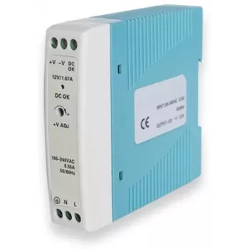 Napájací zdroj TELTONIKA PR3PDNP0, interiér 20 W, vstup 100–240 V, 50–60 Hz, kompaktný 22,5×90×100 mm, modrý/biely