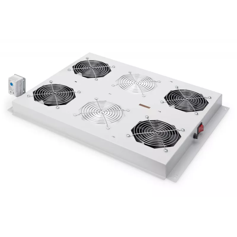 Digitus DN-19 FAN-4-SRV strešná ventilačná jednotka pre rackové skrine, 4 ventilátory, sivá