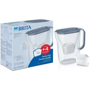 Kanvica na filtráciu vody BRITA Style Essential grafitová so 4 filtrami MAXTRA Pro, 2,4 l nádrž, 1,4 l prefiltrované