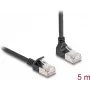 Sieťový kábel DeLOCK RJ45 Cat.6A 5 m čierny 90° zahnutý