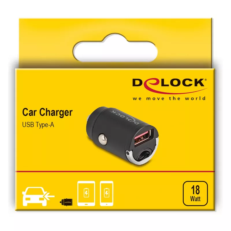 DeLOCK 64277 mobilná nabíjačka univerzálna čierna zapaľovač rýchle nabíjanie auto