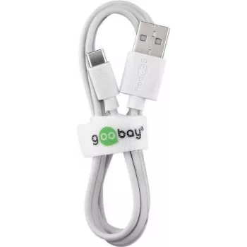 Wentronic 59132 3 m USB A USB C konektor samec konektor samec biely USB kábel (59132)