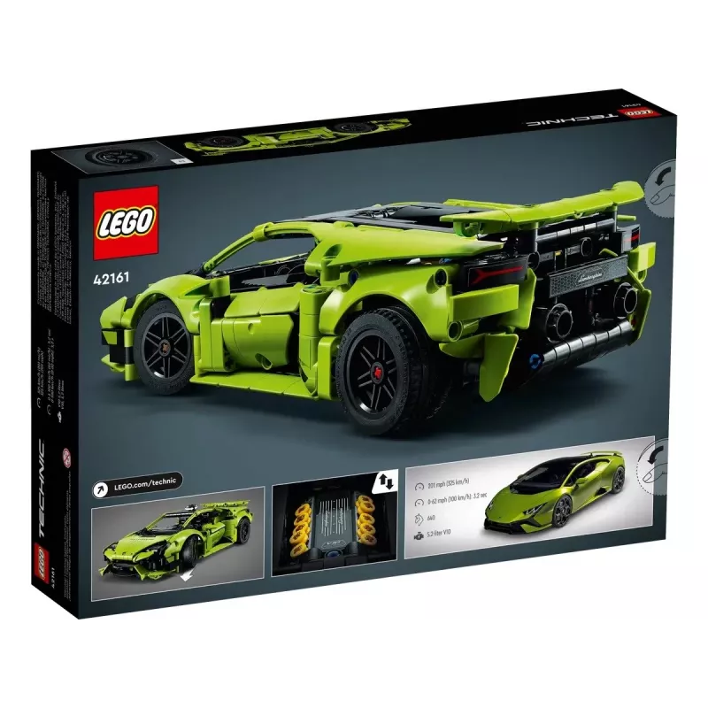 LEGO Technic stavebnica konštrukčného modelu Lamborghini Huracán Tecnica v mierke 1:10, 806 dielov, vek 9+