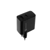Káblová nabíjačka pre mobilné zariadenia NATEC NUC-2143, 45 W, USB-C PD 3.0 + USB-A QC 3.0, 110–240 V, čierna