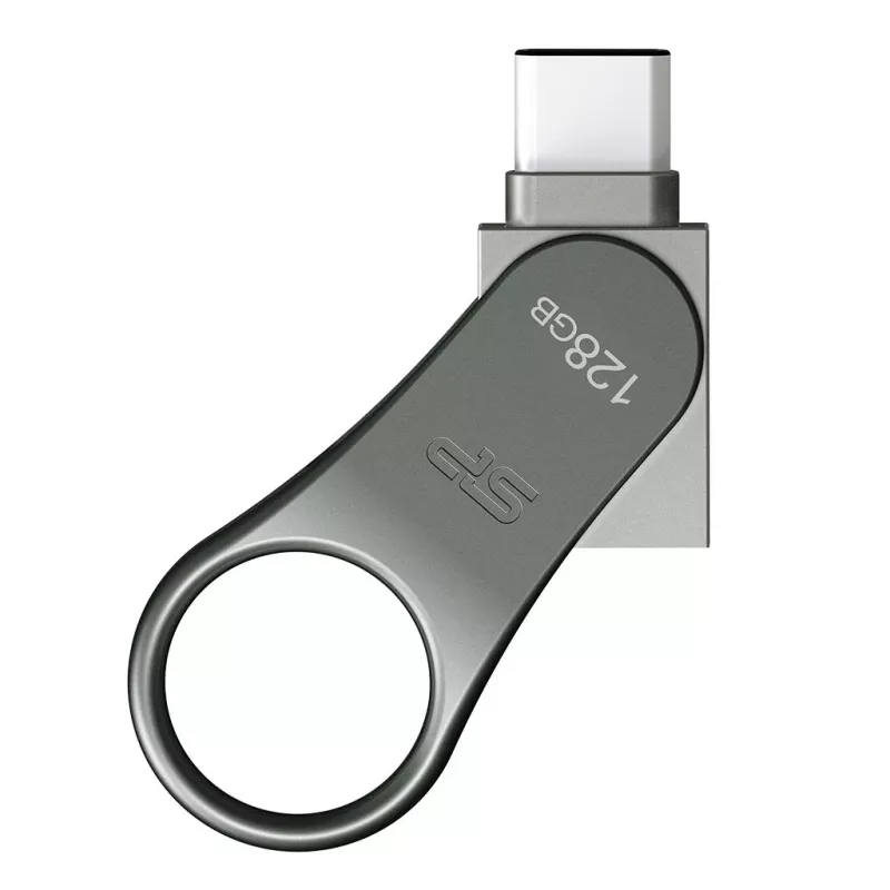 Silicon Power Mobile C80 USB kľúč 128 GB, USB Type-A / USB Type-C, USB 3.0 (3.1 Gen 1), titánový