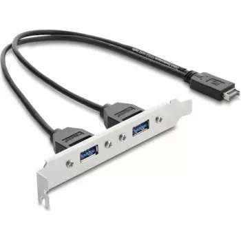 DELOCK USB Type-E Key A ST na 2× USB-A 5Gbit/s adaptér so slotovou záslepkou (model 67345)