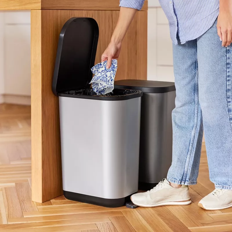 ROTHO Ribo Graphite - odpadkový kôš na šliapanie – 35 l
