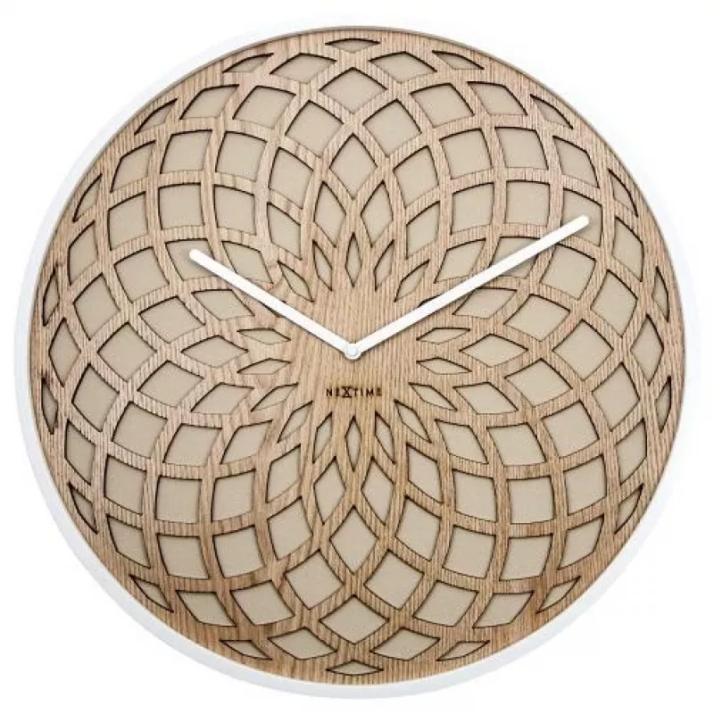 NeXtime hodiny 3149be Sun Large, Ø50 cm, nástenné, béžové