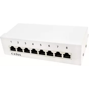 LogiLink Patch Panel Desktop - patch panel - nástenný - RJ-45 X 8 - svetlosivá, RAL 7035
