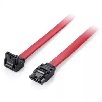 Equip SATA III kábel, zahnutý, 0,5 m, 0,5 m, SATA III, SATA 7-pólový, SATA 7-pólový, konektor samec/konektor samec, červená