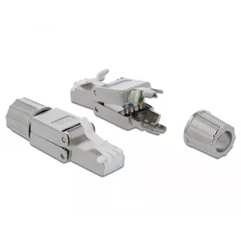 Konektor kábla DeLOCK 86477 RJ-45 sivý