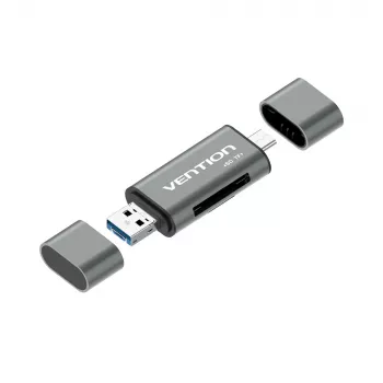 Vention USB3.0 multifunkčná čítačka kariet sivá kov Typ