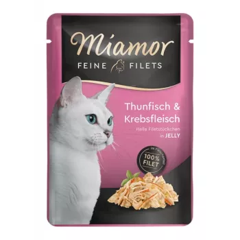 Mokré krmivo pre mačky Miamor MIAMOR jemné filé 100 g vrecko — tuniak, dospelé mačky, pri sklone k nadváhe