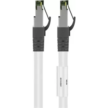 Goobay CAT 8.1 patch kábel, S/FTP (PiMF), biely, 15 m - LSZH bez halogénov, meď AWG 24 (55130)
