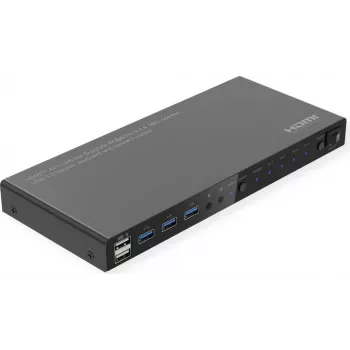 ROLINE KVM prepínač 4-násobný USB+ HDMI 4K60+ 3xUSB Audio - KVM prepínač - 3-portový (14.01.3428)