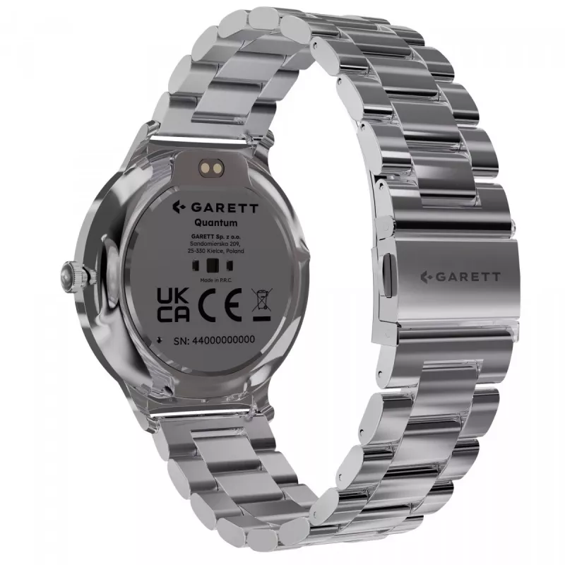 Smartwatch Garett Quantum — nerezová oceľ strieborná