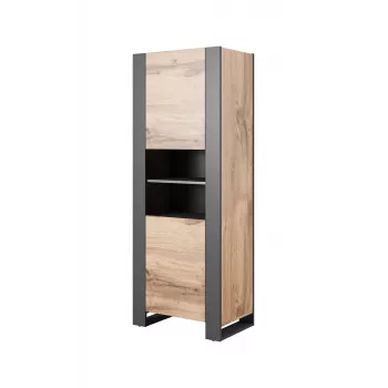 WOOD regál 65x40x170,5 wotanský dub + antracit