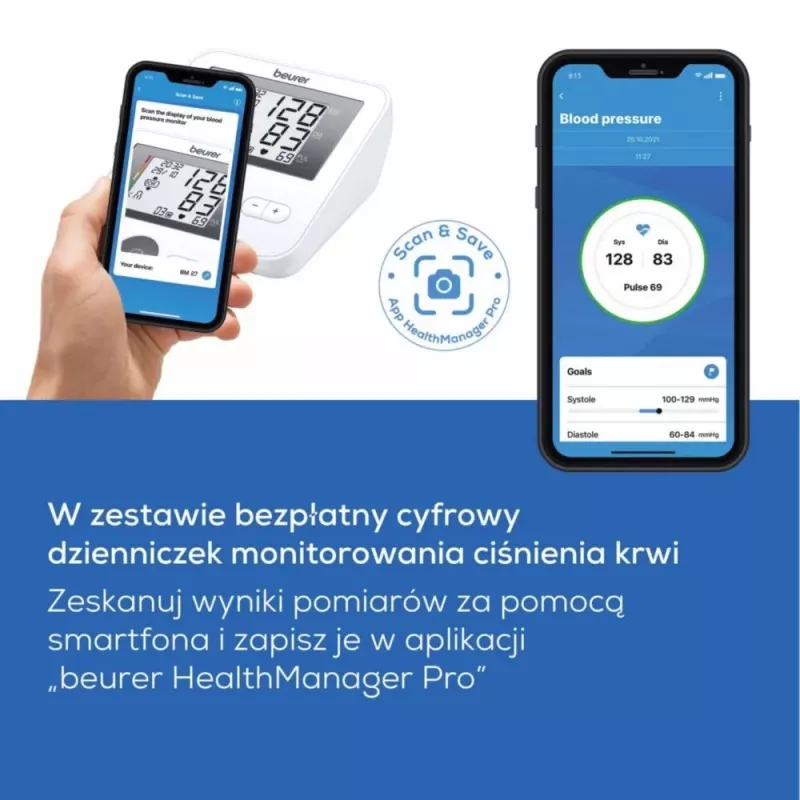 Beurer BM 27+ ramenný tlakomer, biely/čierny