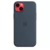 Silikónové puzdro Apple iPhone 14 Plus MagSafe Storm Blue