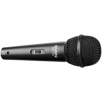 Mikrofón SVEN MK-110 (káblový, dynamický, kov, kábel 4,0 m, 6,3 / 3,5 mm konektor samec, čierny)