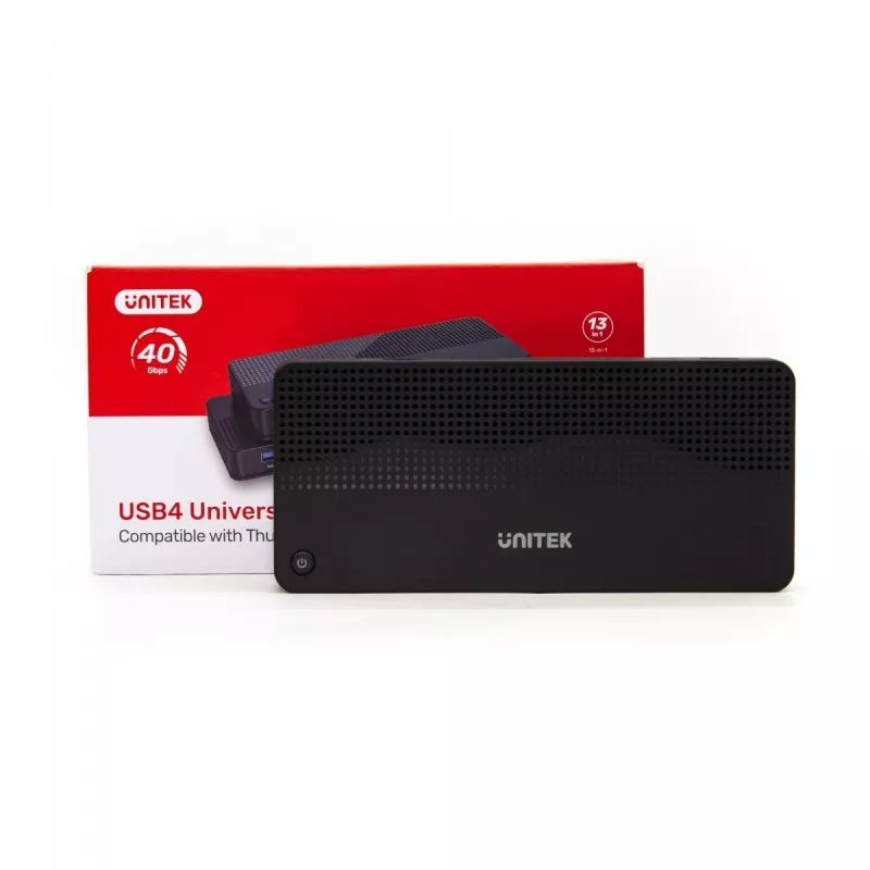 Dokovacia stanica UNITEK D1079A USB4 káblová čierna 100W Power Delivery