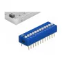 DIP prepínač pre dosky plošných spojov DELOCK 66388, modrý plast, 10 ks, 31,9×9,9×5,5 mm