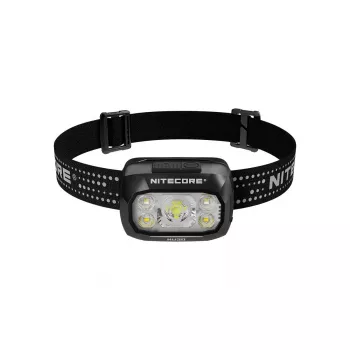 Čelová lampa Nitecore NU30 — kompaktná prenosná LED čelová lampa, až 500 lúmenov, viacero výkonnostných stupňov, režim červeného svetla