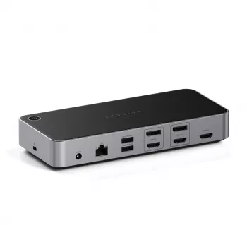 Satechi Triple 4K Display káblový dock čierny strieborný 4K Ultra HD 60 Hz